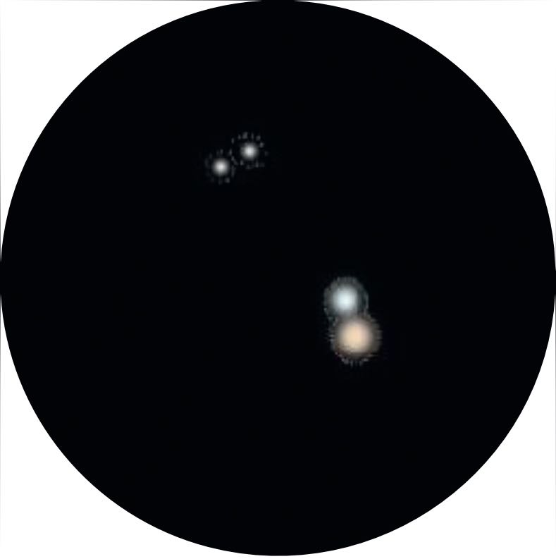 Immagine di ν Scorpii al telescopio. D. Blane