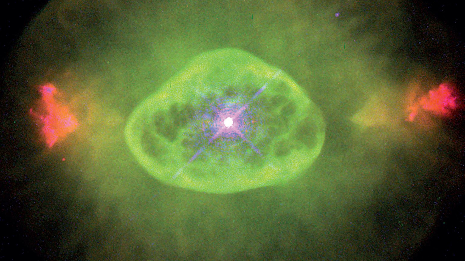La nebulosa planetaria lampeggiante NGC 6826, vista dal telescopio Hubble. B. Balick (University of Washington), J. Alexander (University of Washington), A. Hajian (U.S. Naval Observatory), Y. Terzian (Cornell University). M. Perinotto (Universität Florenz), P. Patriarchi (Arcetri-Observatiorium) e NASA/ESA