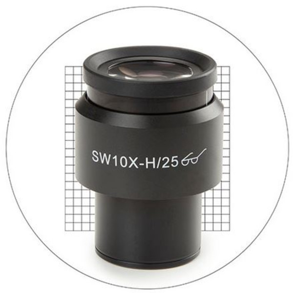 Euromex 10x/25 mm SWF, griglia misurazione 20x20, Ø 30 mm, DX.6010-SG (Delphi-X)