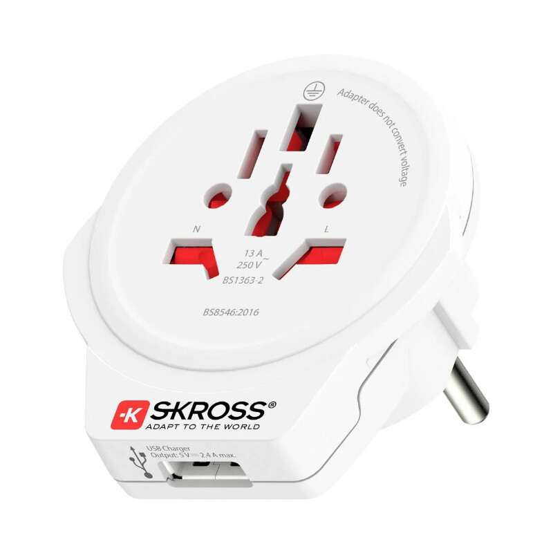 Skross Trasformatore Reiseadapter World to Europe USB 1.0